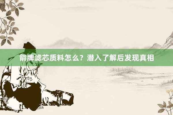 箭牌滤芯质料怎么？潜入了解后发现真相